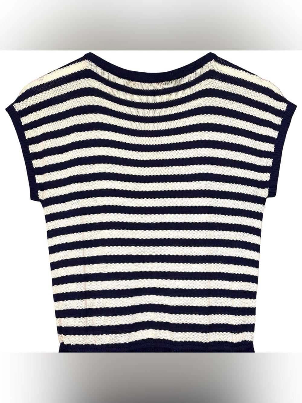St John by Marie Gray Vintage Striped Navy Blue Knit Midi Dress Size 6 - Picture 9 of 14